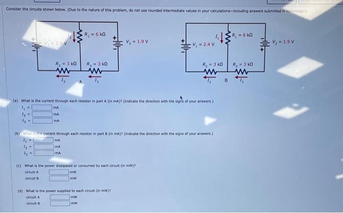 Solved (a) What is the current through each resistor in part | Chegg.com