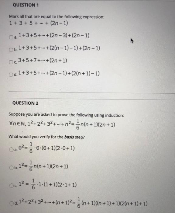 Solved Question 1 Mark All That Are Equal To The Following Chegg Com
