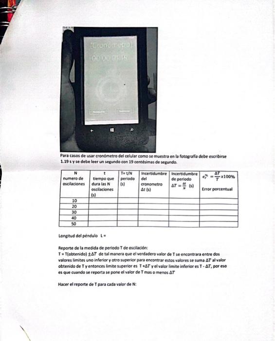 Para casos de usar crondmetro del celular como se muestra en la fotografia debe escribirse 1.19 s y se debe leer un segundo c