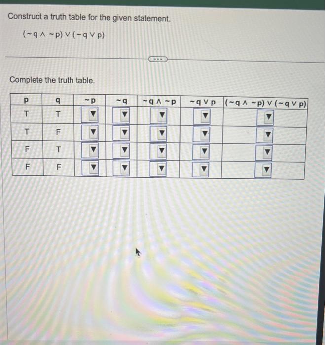 Solved Construct a truth table for the given statement. | Chegg.com