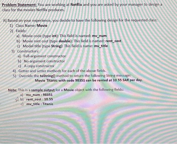 Solved Problem Statement: You are working at Netflix and you | Chegg.com