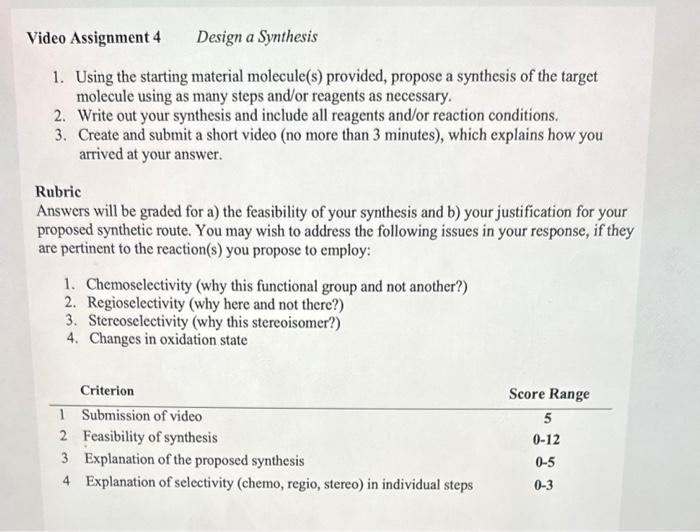 Solved Video Assignment 4 Design a Synthesis 1. Using the | Chegg.com