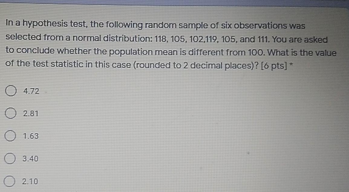 hypothesis test for random sample