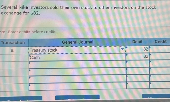 Solved Several Nike Investors Sold Their Own Stock To Other | Chegg.com