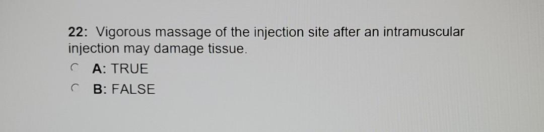 Solved 19: The deltoid injection site is found midway | Chegg.com