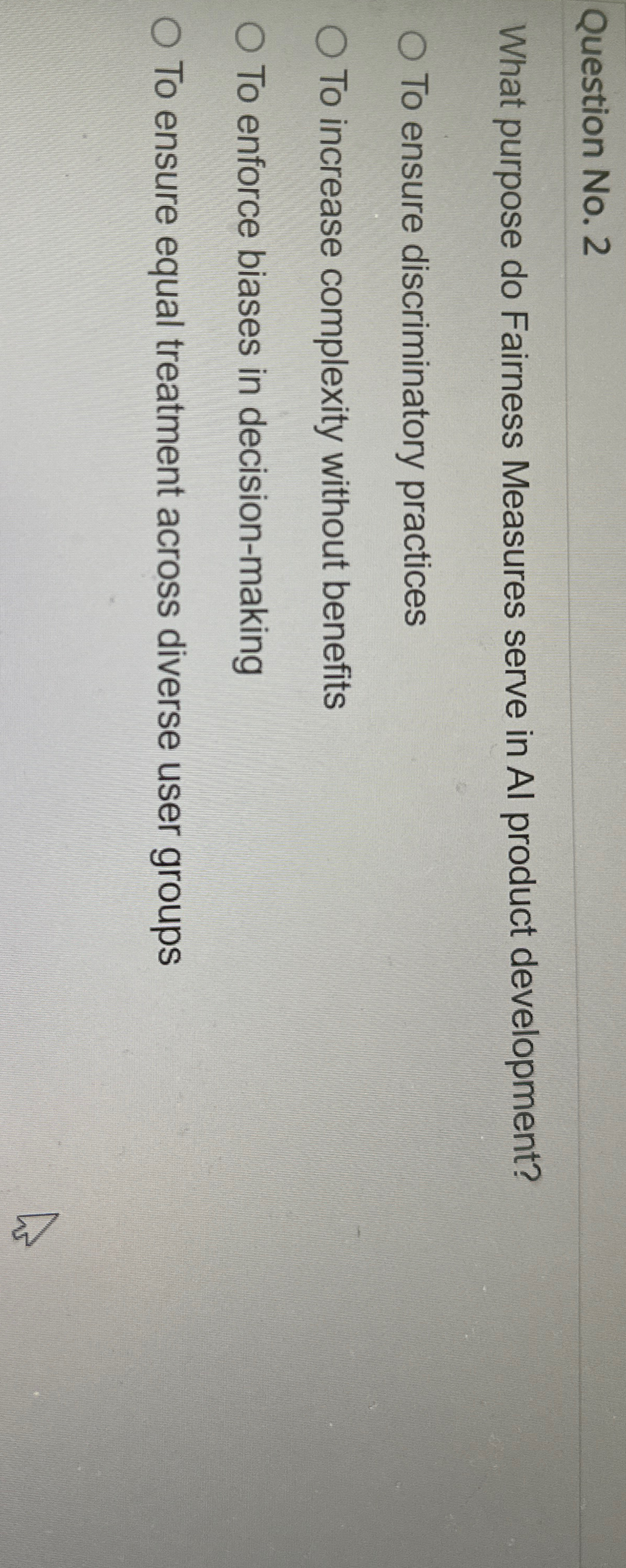 Solved Question No. 2What purpose do Fairness Measures serve 