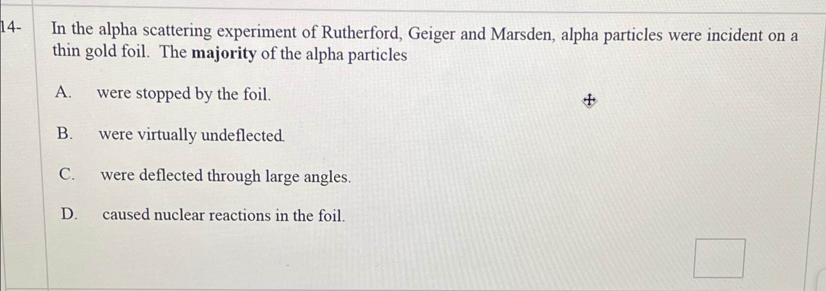 alpha particle scattering experiment by geiger and marsden