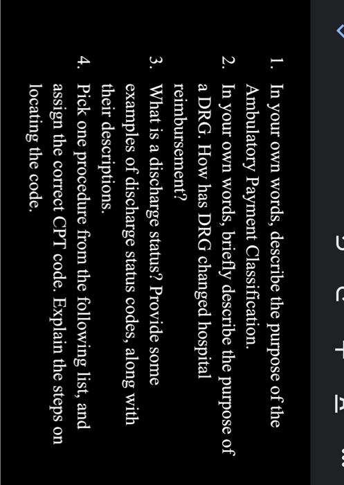 Solved 1. In your own words, describe the purpose of the | Chegg.com