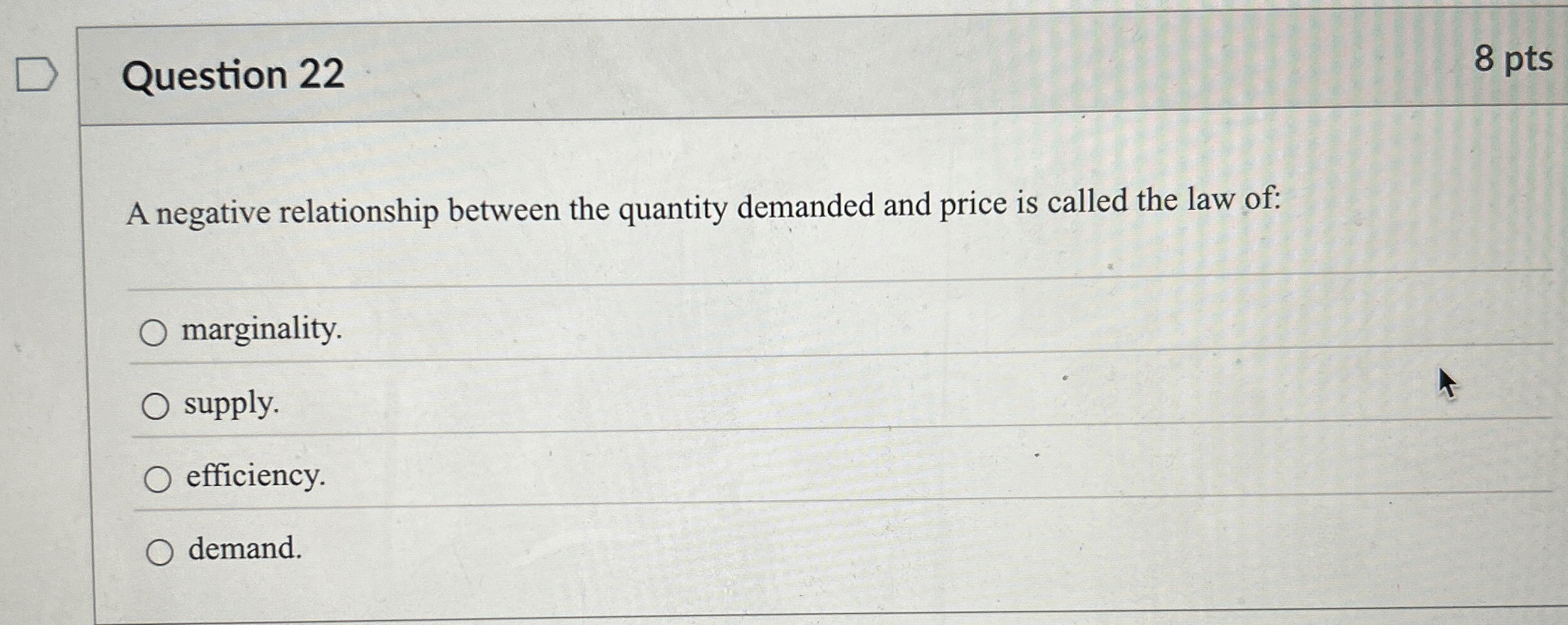 Solved Question 22A negative relationship between the