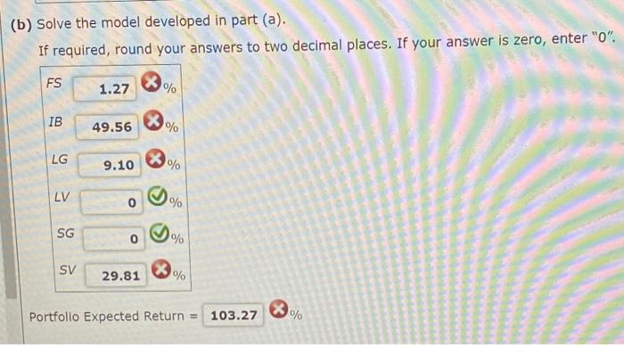 Solved (b) Solve The Model Developed In Part (a). If | Chegg.com