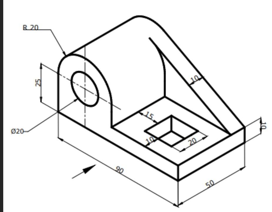 Solved Engineering drawing:- Draw the different views of the | Chegg.com