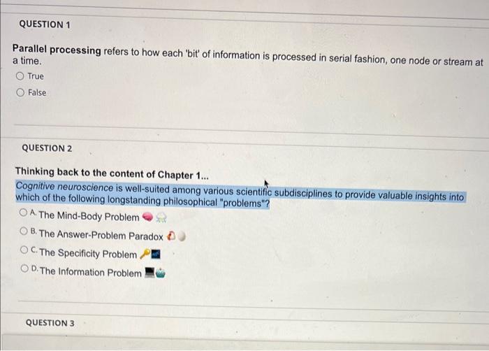 Solved Parallel processing refers to how each 'bit' of | Chegg.com