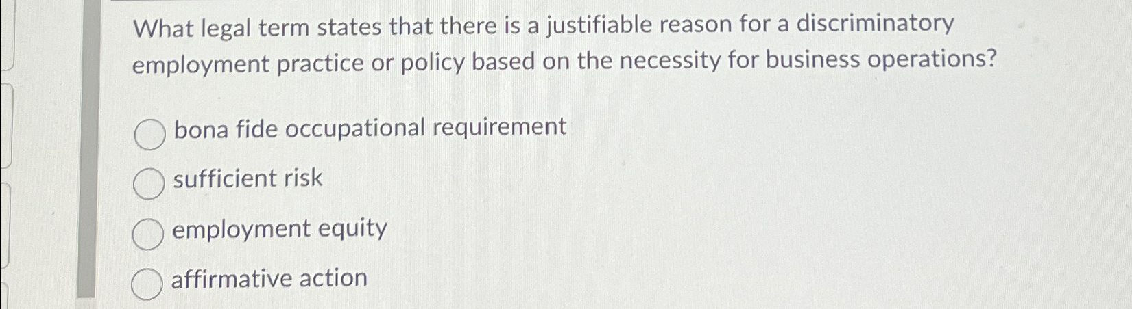 Solved What legal term states that there is a justifiable | Chegg.com