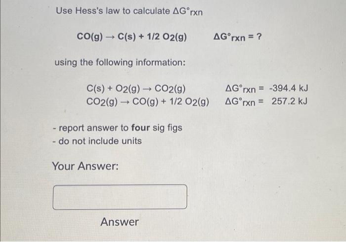 Solved Determine ΔGrxn∘ in kJ for the reaction: H2 S(g)+O2( | Chegg.com