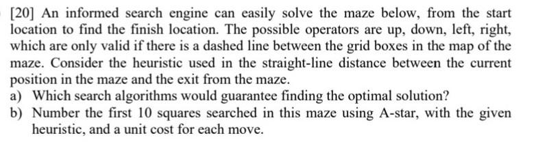 Solved [20] An informed search engine can easily solve the | Chegg.com