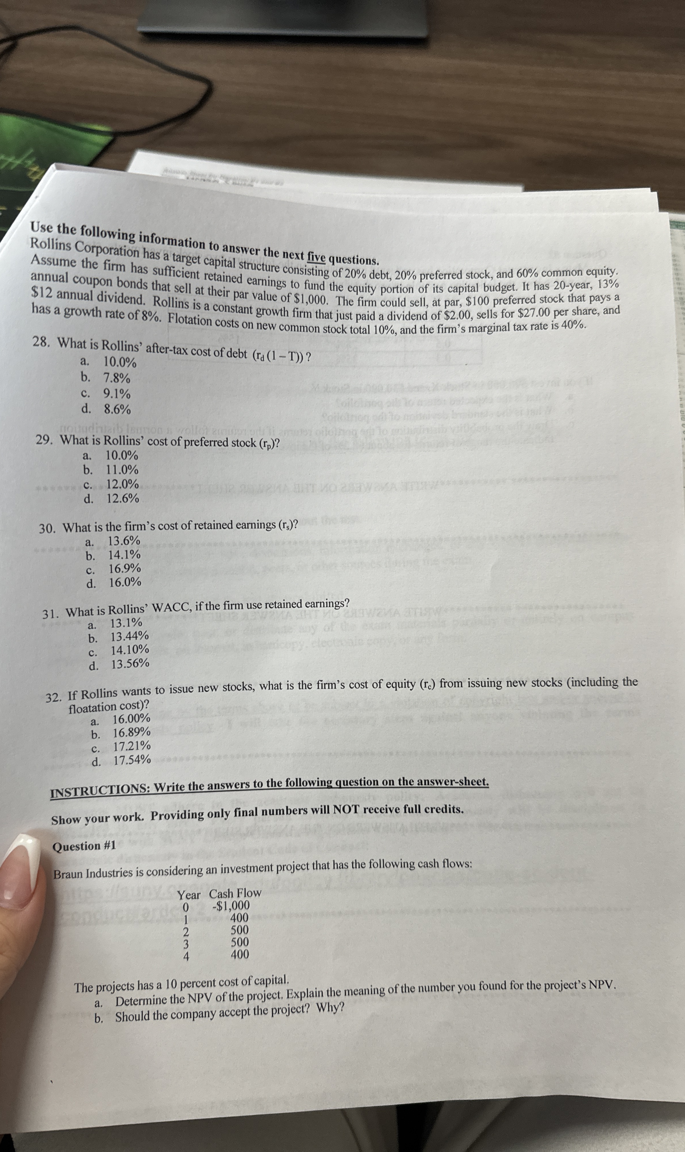 Solved Use the following information to answer the next five | Chegg.com