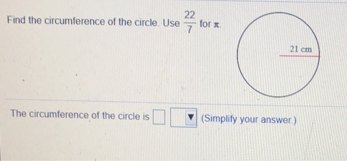 a circle with diameter 21 cm has a circumference of
