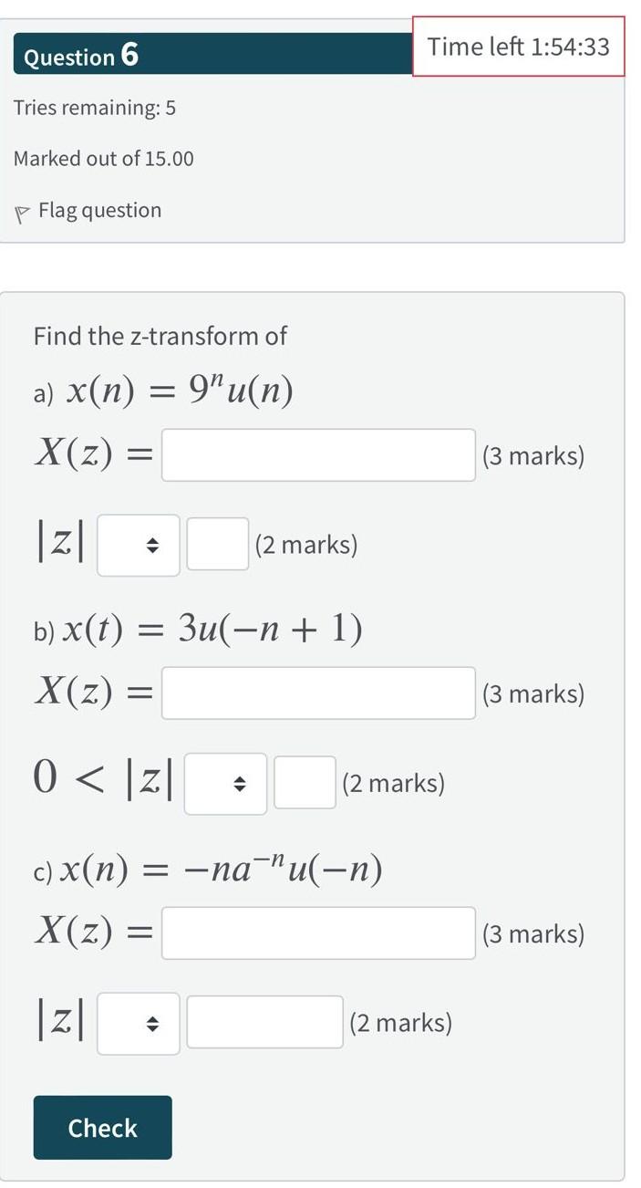 Solved Time left 1:54:33 Question 6 Tries remaining: 5 | Chegg.com