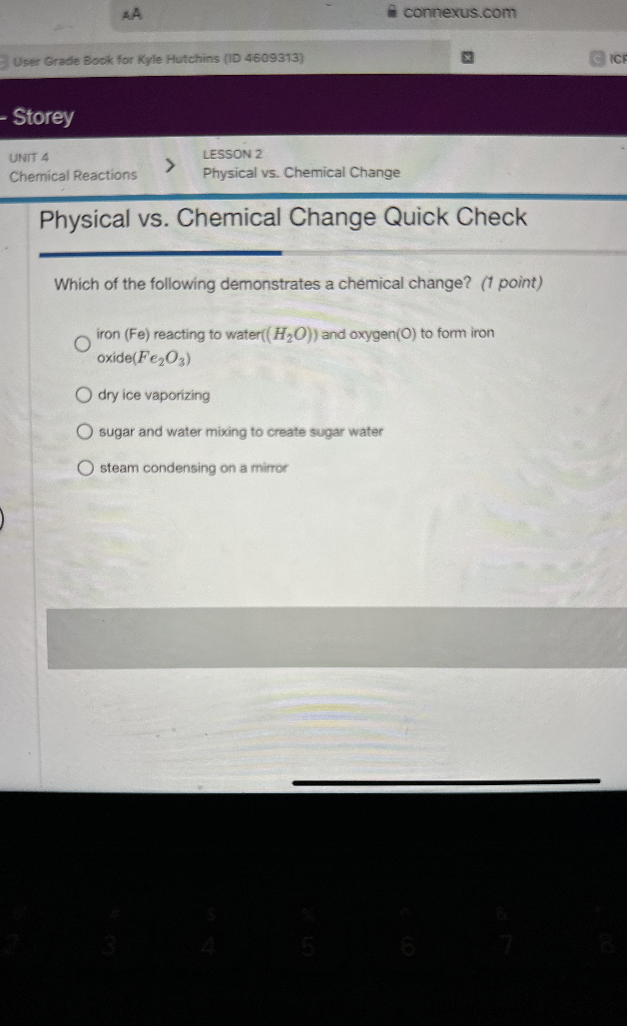 Solved Which of the following demonstrates a chemical