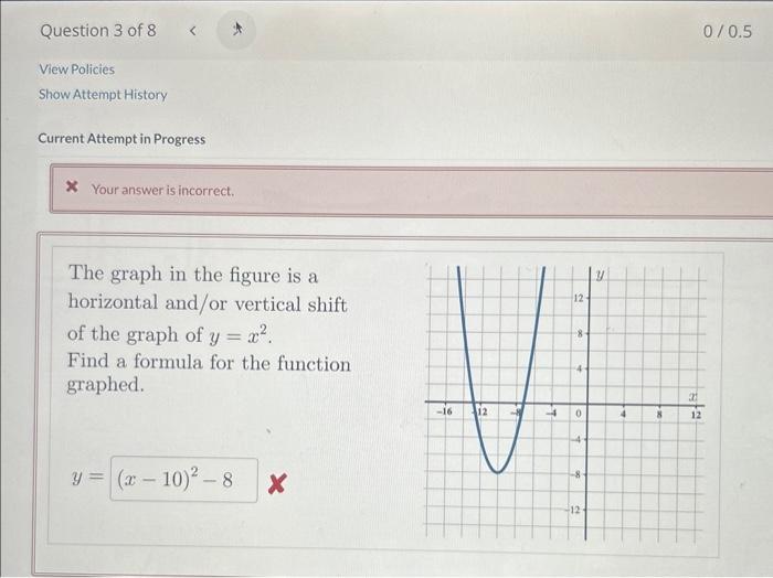 Solved The graph in the figure is a horizontal and/or | Chegg.com