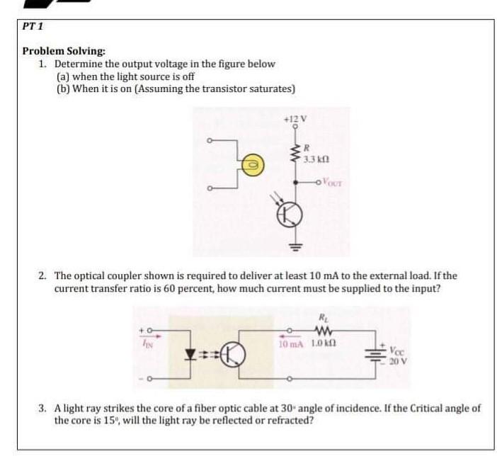 Solved PT 1 Problem Solving: 1. Determine the output voltage | Chegg.com