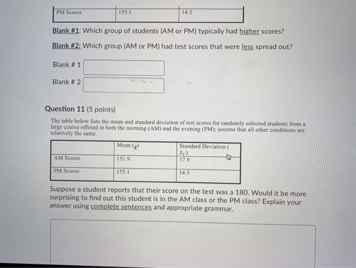 Solved The table below lists the mean and standard deviation | Chegg.com
