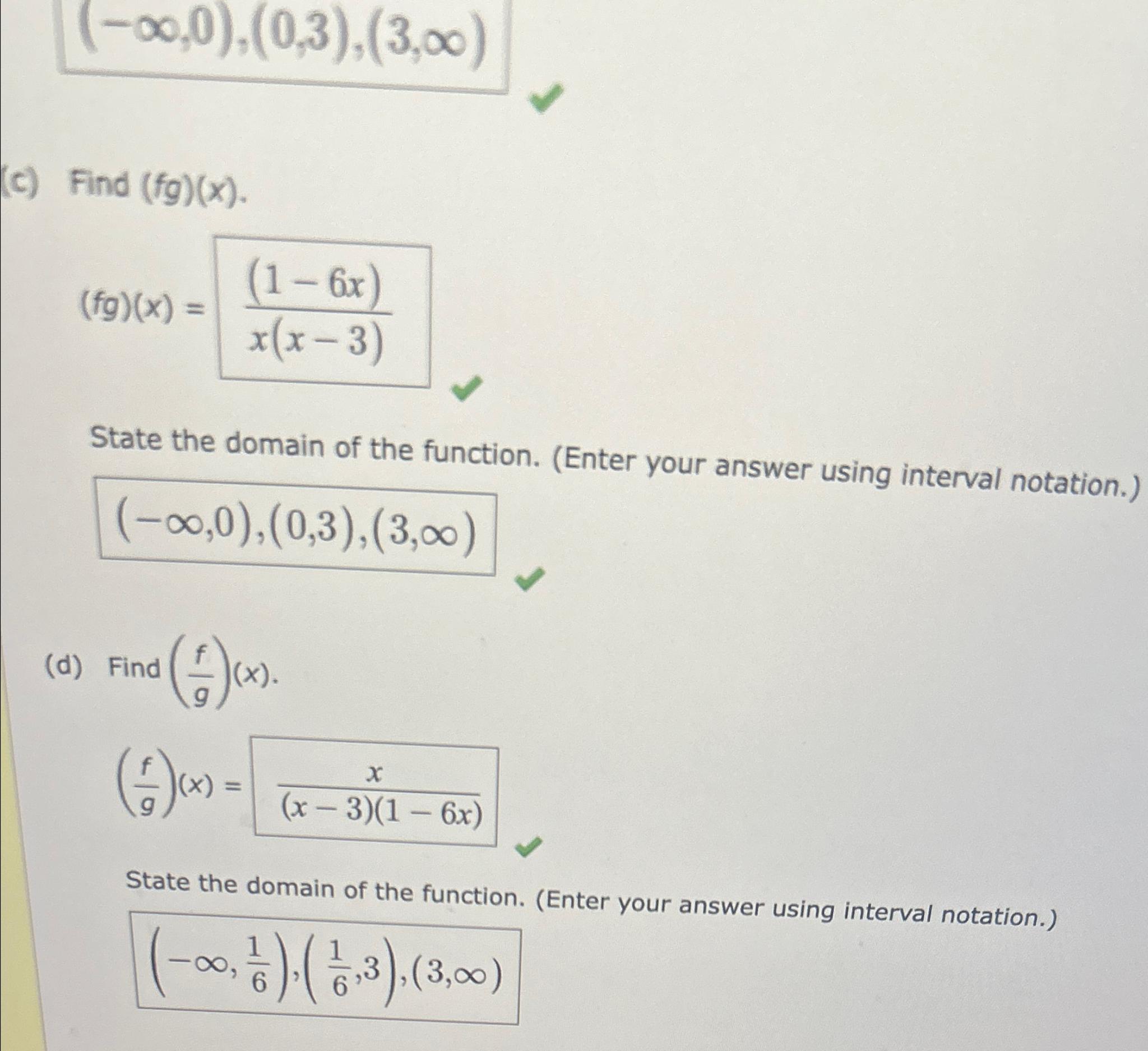 Solved D ﻿find Fgxfgxxx 31 6xstate The Domain 1395