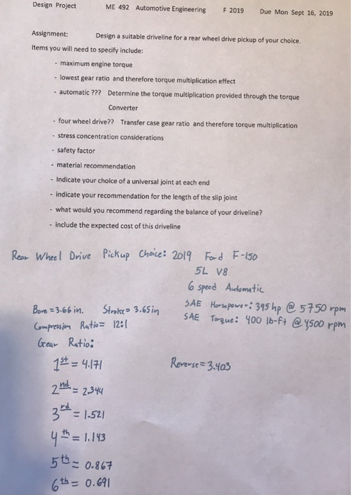 universal joint design calculations