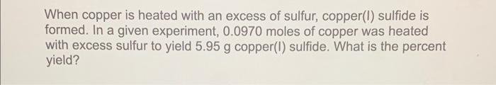 copper and sulfur experiment