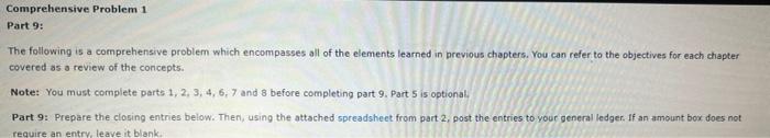 Solved Comprehensive Problem 1 Part 9: The following is a | Chegg.com