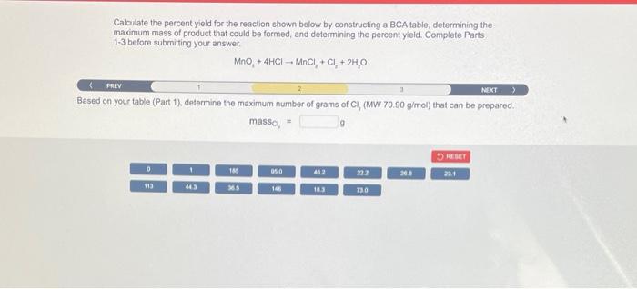 Solved Calculate The Percent Yield For The Reaction Shown | Chegg.com