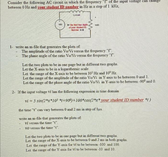 Solved Consider the following AC circuit in which the | Chegg.com