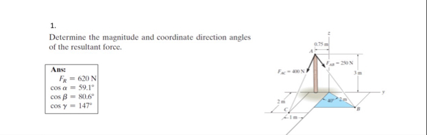 Solved Determine the magnitude and coordinate direction | Chegg.com
