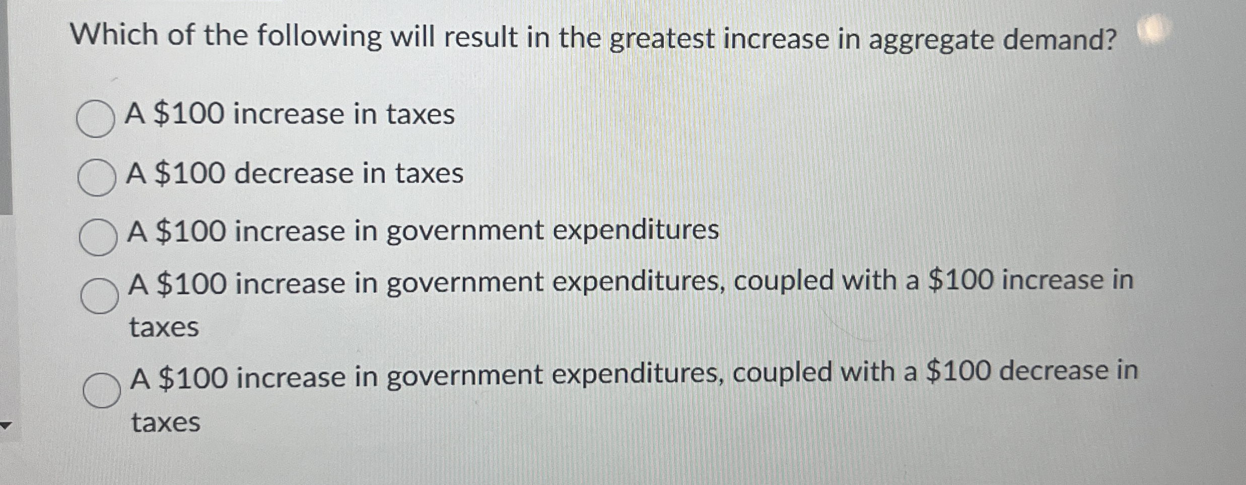 Solved Which of the following will result in the greatest | Chegg.com