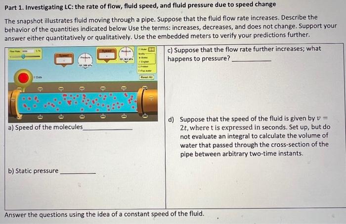 Part 1. Investigating LC: the rate of flow, fluid | Chegg.com