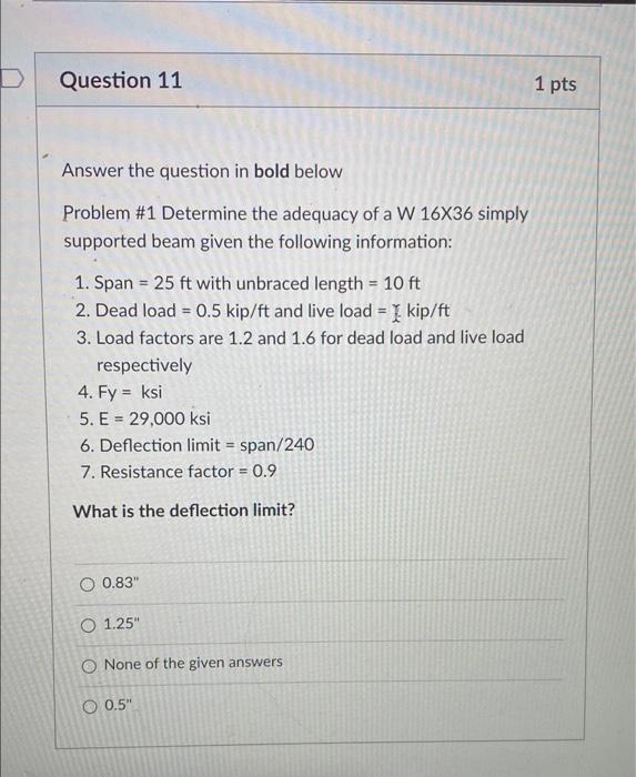Solved Question 11 1 pts Answer the question in bold below | Chegg.com