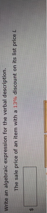 Solved Write an algebraic expression for the verbal | Chegg.com