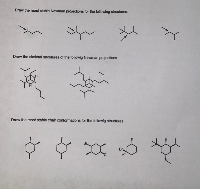 Solved Draw the most stable Newman projections for the | Chegg.com