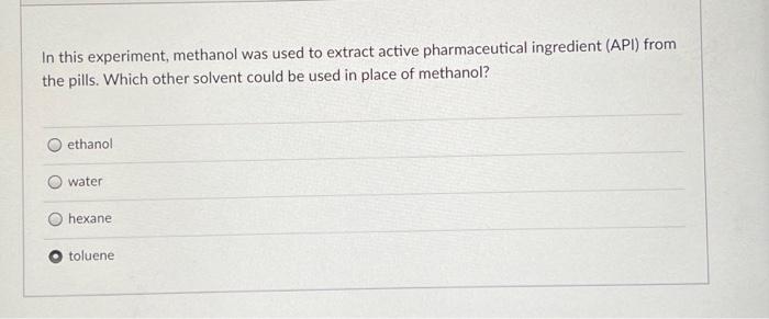 experiment with methanol