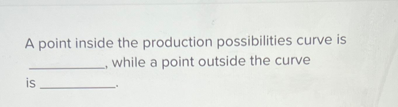 Solved A point inside the production possibilities curve is | Chegg.com