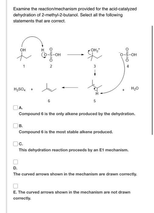 2 methyl 2 butanol dehydration