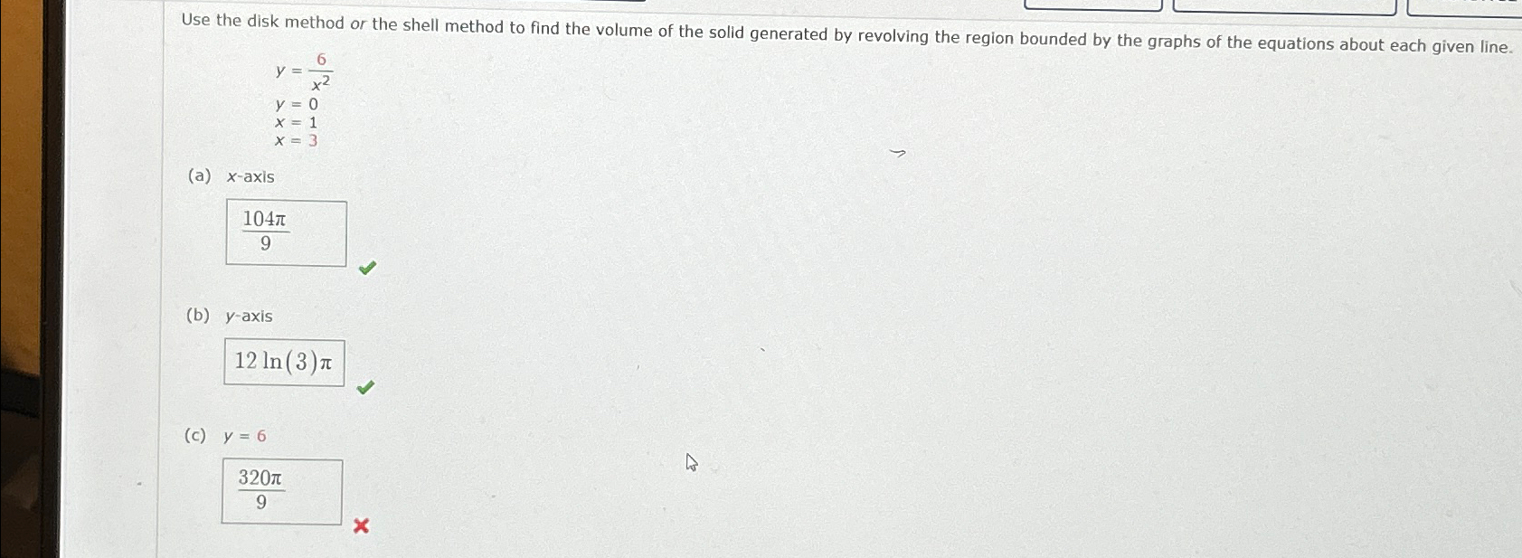 Solved Use the disk method or the shell method to find the | Chegg.com