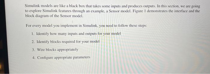 Solved Simulink Models Are Like A Black Box That Takes Some | Chegg.com