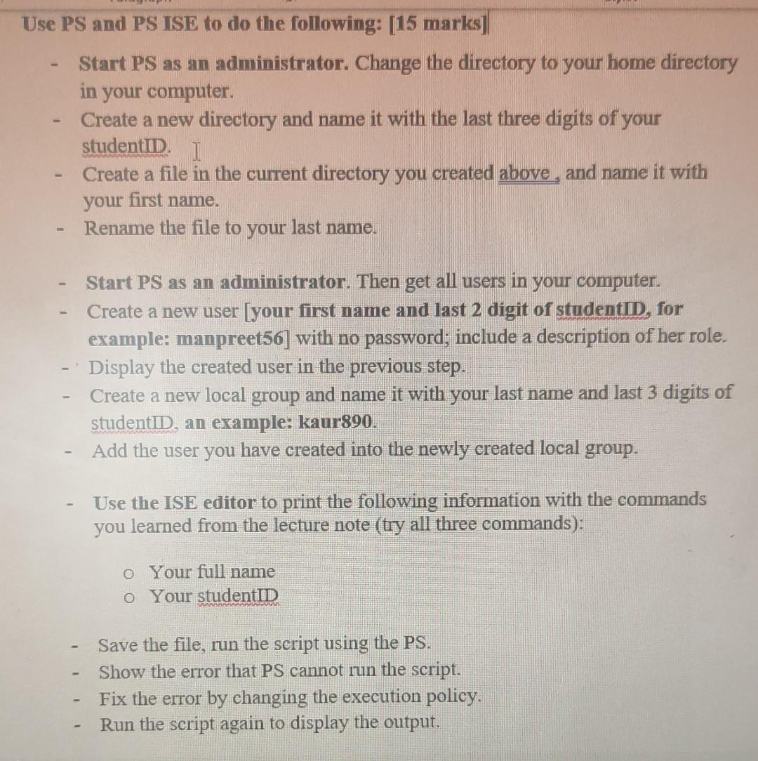 Solved Use PS and PS ISE to do the following: [15 marks] | Chegg.com