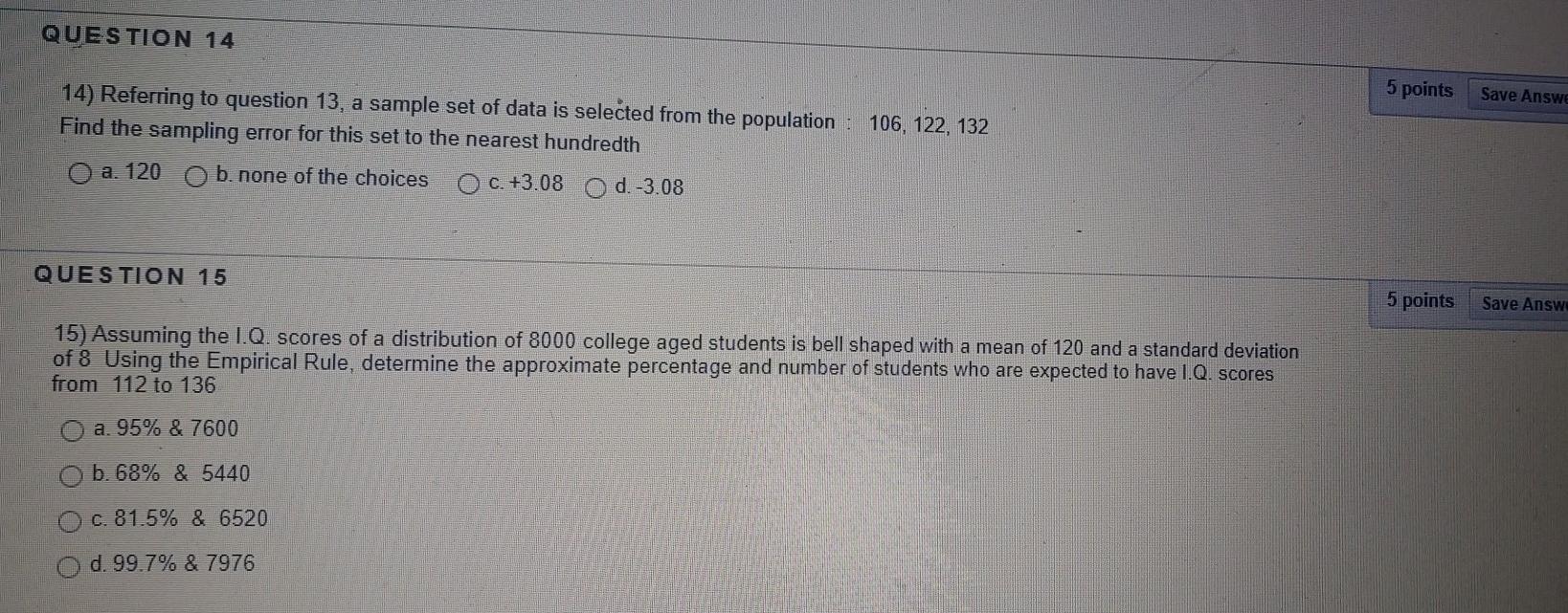 Solved QUESTION 14 5 points Save Answe 14) Referring to | Chegg.com