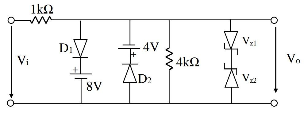 Solved In the circuit given in the figure, diodes D1 and D2 | Chegg.com