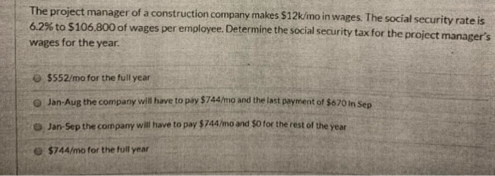Solved The project manager of a construction company makes | Chegg.com