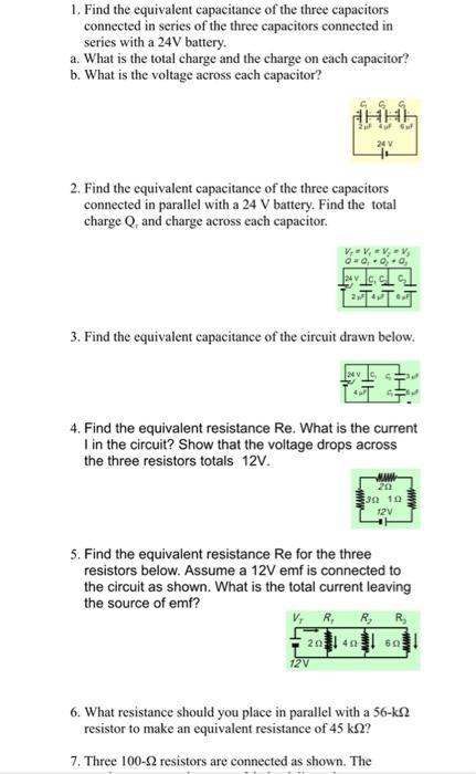 Solved 1. Find the equivalent capacitance of the three | Chegg.com