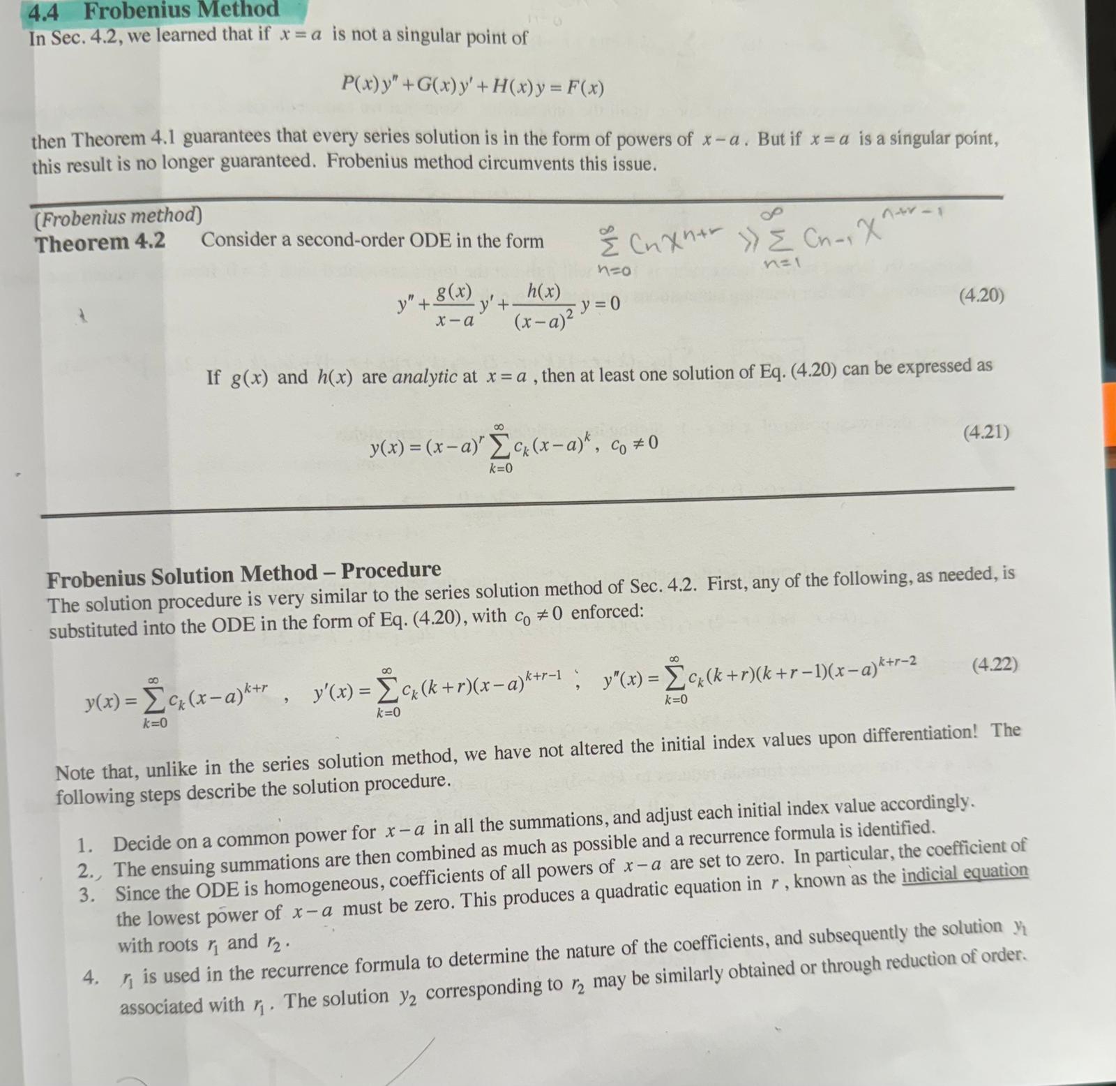 Solved Use Frobenius Method To Find A Series Solution | Chegg.com