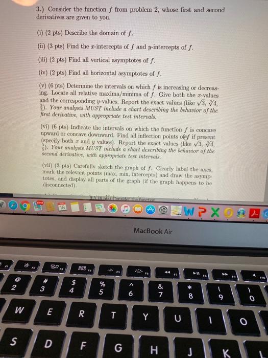 Solved 3.) Consider the function f from problem 2, whose | Chegg.com